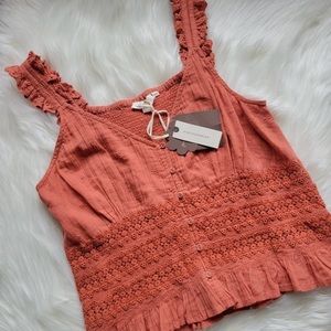 NWT Anthropologie Forever That Girl Ruffle Lace Cami